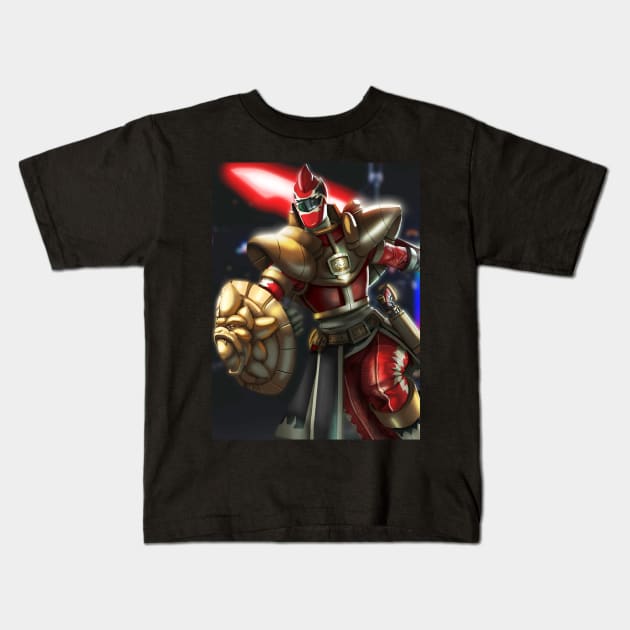 Power Rangers Fanart - Red Super Ranger Collection Kids T-Shirt by Beckley Art